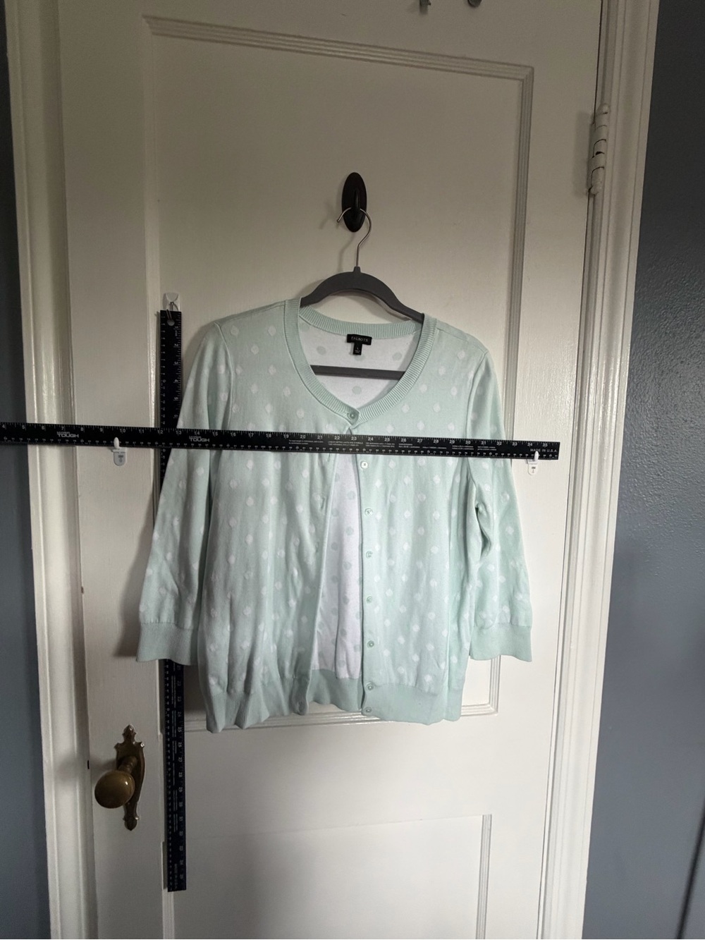 Talbots Mint Dot Cardigan